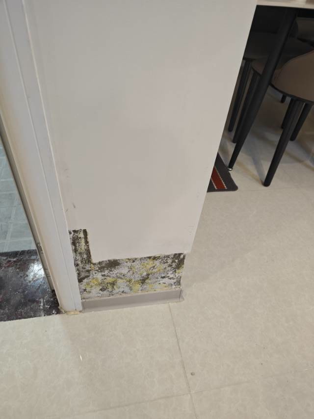 朝阳时代西锦门口墙面返碱掉皮