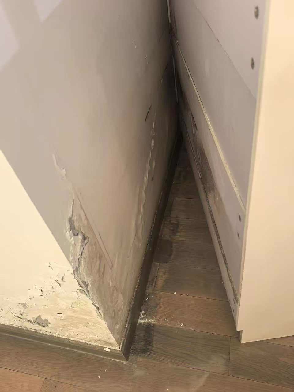 天朗锦邸门口墙面受潮