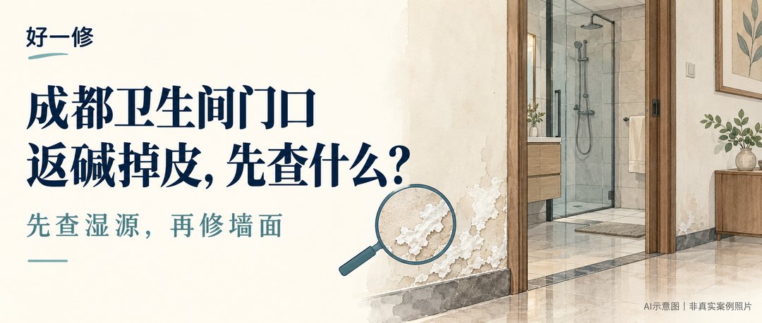 成都卫生间门口返碱掉皮排查示意图